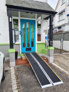 Front door with wheelchair ramp