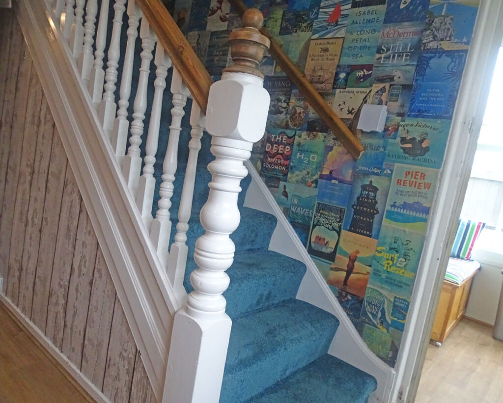 Stairs with handrails each side